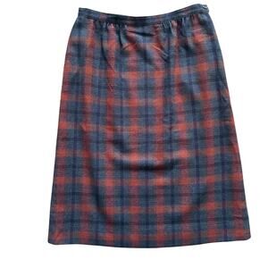 VTG Pendleton 100% Wool Skirt Women's sz 8 10 Vintage Midi Plaid Straight Preppy